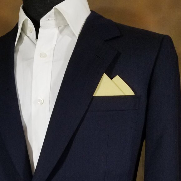 New - Soft Yellow Cotton Pre-Folded Pocket Square Handkerchief Insert - Picture 2 of 9